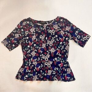 Liz Claiborne Career Women's Top Shirt Size S Floral Vintage Summer
